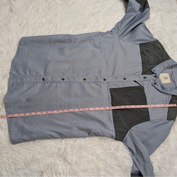 Alps & Meters Merino Wool Cotton Utility Shirt Blue Gray XXL Outdoor Workwear - Picture 7 of 16